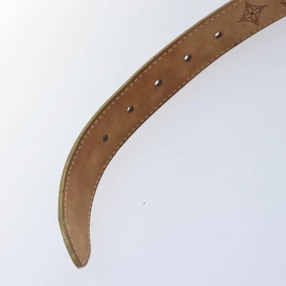 LOUIS VUITTON Monogram Mahina Ceinture Belt Leather Gold M9614W LV Auth bs17576 - Picture 14 of 16